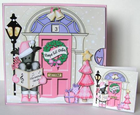 3D Singing Scotty Dog Christmas Door Countdown Animated Card by Margaret McCartney