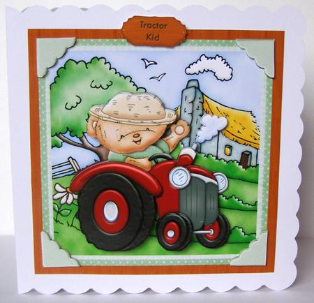 Tractor Ted Card Topper & Decoupage Male Birthday by Margaret McCartney