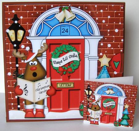 3D Singing Rudolph Christmas Door Countdown Animated Card by Margaret McCartney