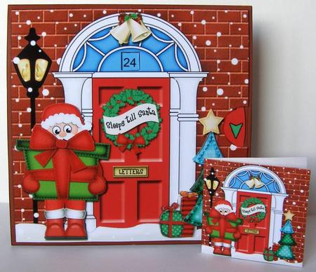 3D Santa's Present Christmas Door Countdown Animated Card by Margaret McCartney