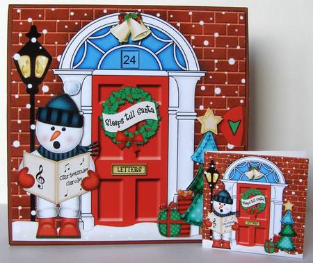 3D Singing Snowman Christmas Door Countdown Animated Card by Margaret McCartney