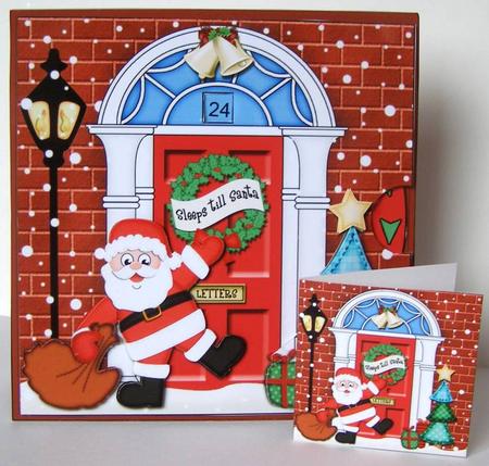 3D Santa's Sack Xmas Door Countdown Animated Card by Margaret McCartney