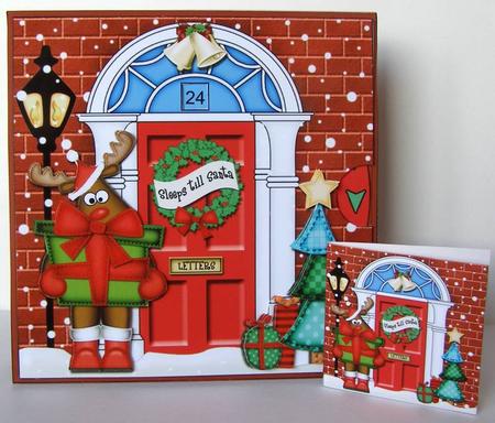 3D Rudolph's Present Christmas Door Countdown Animated Card by Margaret McCartney