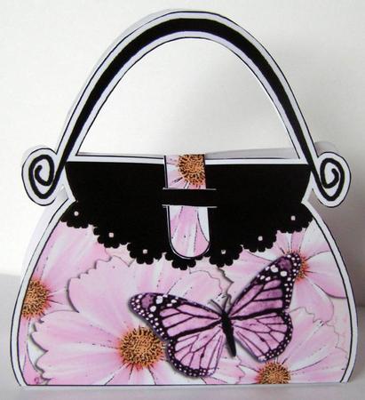Butterfly & Flower Handbag Shaped Treat Favour Box Mini Kit by Margaret McCartney