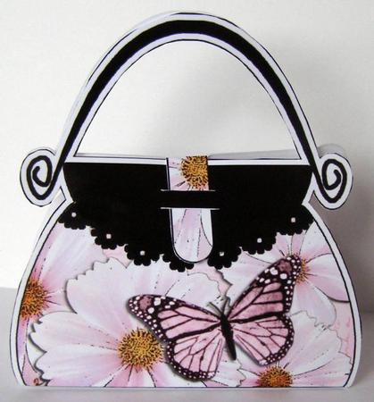 Butterfly & Flower Handbag Shaped Treat Favour Box Mini Kit by Margaret McCartney