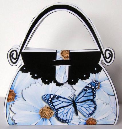 Butterfly & Flower Handbag Shaped Treat Favour Box Mini Kit by Margaret McCartney