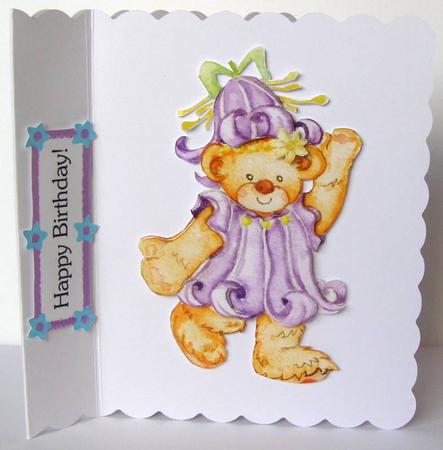 Happy Bear in Purple by Margaret McCartney