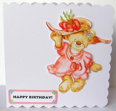 Happy Bear in Red by Margaret McCartney