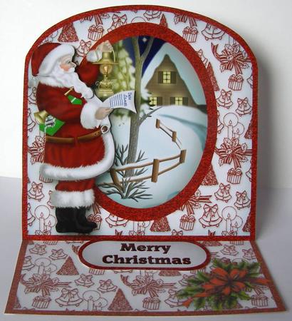 Santa's Rounds Arched Easel Card Mini Kit by Margaret McCartney