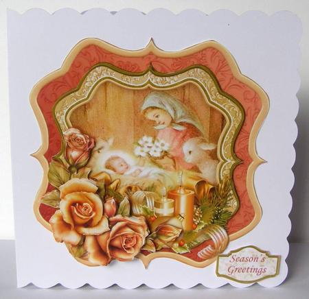 Mary & Jesus Christmas Bracket Topper Decoupage & Insert by Margaret McCartney