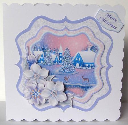 Deer on Snowy Evening Bracket Topper Decoupage & Insert by Margaret McCartney