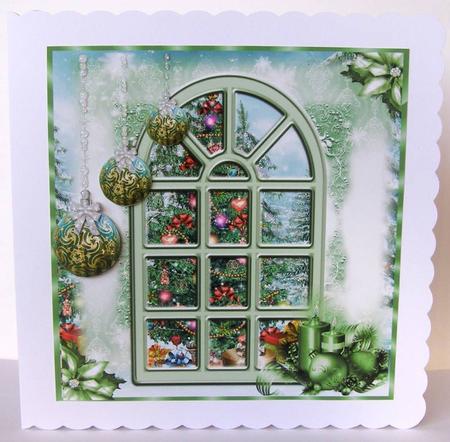 Beautiful Christmas Window Green Decorations by Margaret McCartney