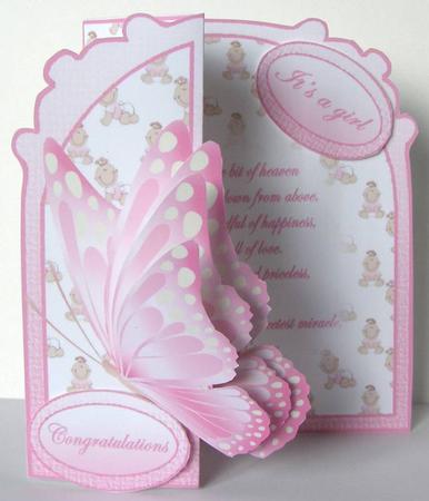 Butterfly Fold Back baby Girl by Margaret McCartney