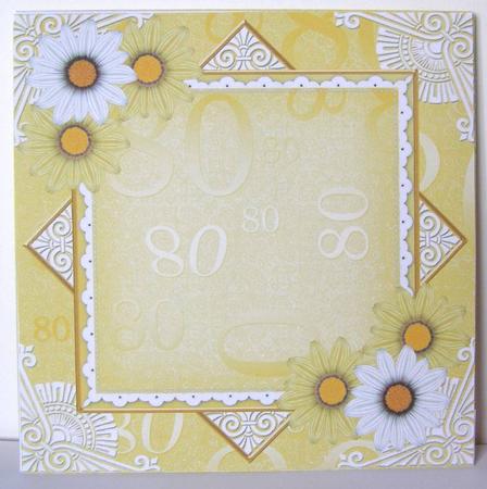 Lemon Daisy 80th Birthday 6inch Diamond Envelope Mini Kit by Margaret McCartney