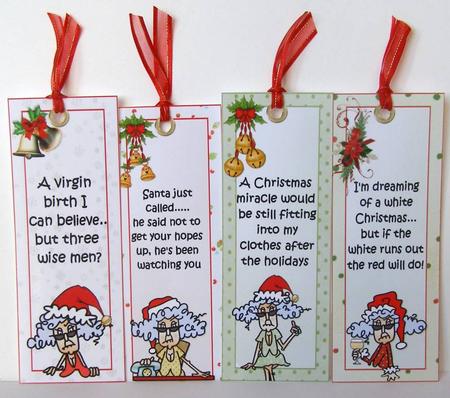 Collection Four Stella Christmas Bookmarks by Margaret McCartney