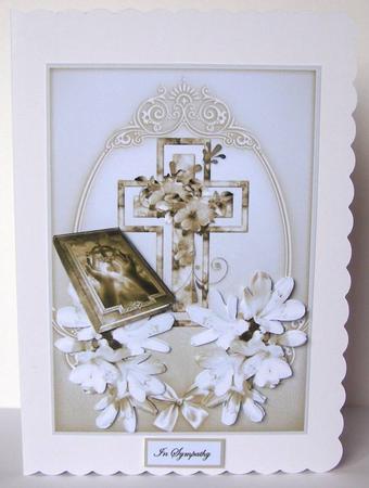 Flowers and Cross Card with Decoupage by Margaret McCartney