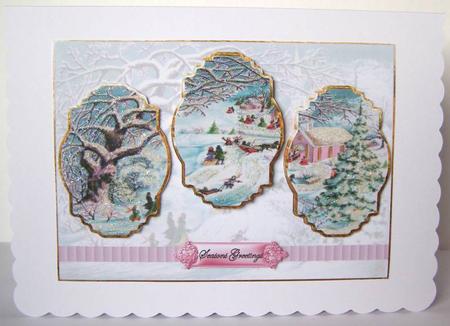 Christmas Morning Panel Card with Toppers by Margaret McCartney