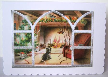 Christmas Fire View Through the Window by Margaret McCartney