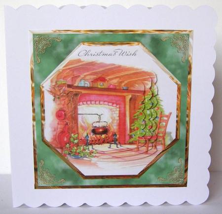 Fireplace and Cooking Pot Card Front by Margaret McCartney