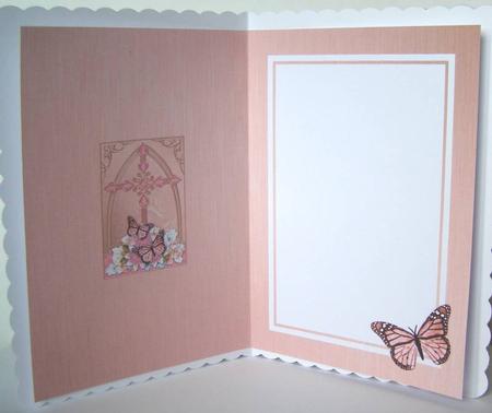 Fancy Cross Pretty Flowers Butterfly Pyramid Matching Insert by Margaret McCartney