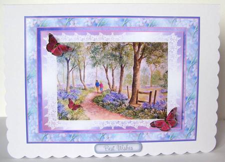 Bluebell Wood with Butterflies Decoupage by Margaret McCartney