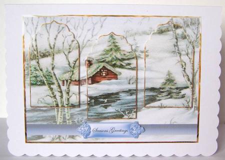 Mountain Lodge Panel Card with Toppers by Margaret McCartney