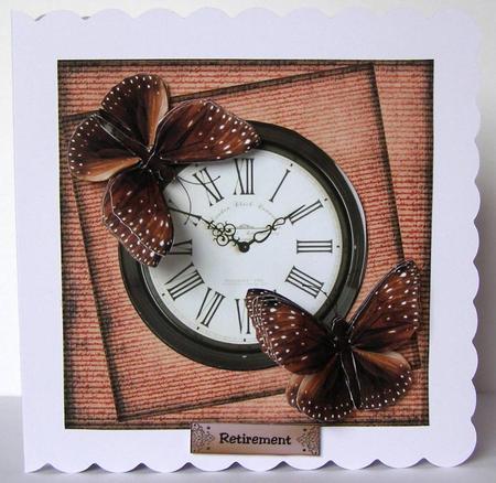 Clock Card Butterflies by Margaret McCartney