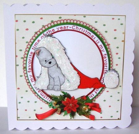 Cute Kitty in Santa Hat by Margaret McCartney