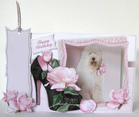 Puppies, Posies & Shoes Mini-kit - Old English Sheepdog by Margaret McCartney