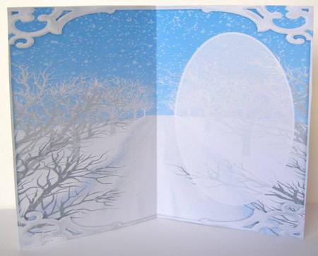Snowy Winter Road Insert, with Silver Frame by Margaret McCartney