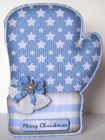 Christmas Mittens - Blue by Margaret McCartney