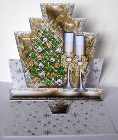 Deco Style Topper Christmas Champagne Celebration by Margaret McCartney