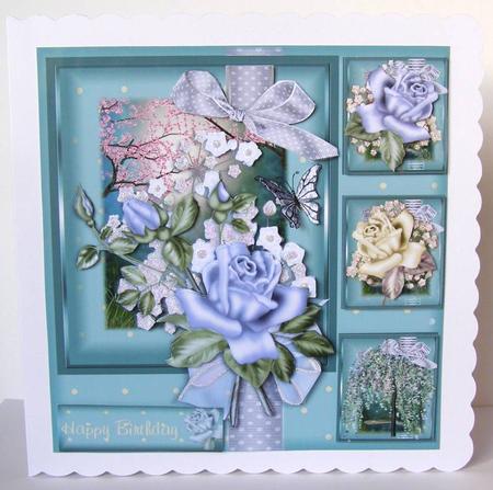 The Blue Rose Card Front Mini Kit by Margaret McCartney