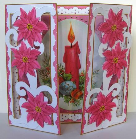Cerise Candle Fancy Swirl Gatefold Card & Envelope Kit by Margaret McCartney