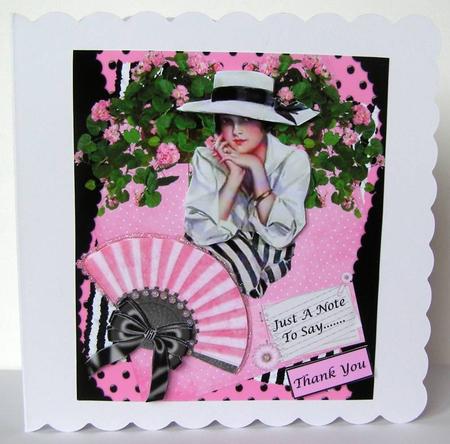 Pink & Black Vintage Lady Topper & Decoupage by Margaret McCartney