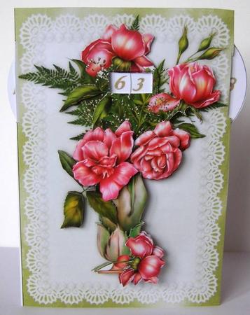 Pink Rose - Year Card by Margaret McCartney