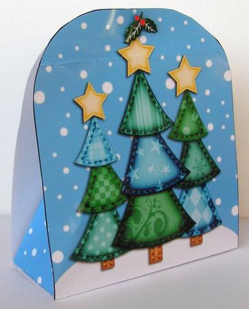 3D Xmas Trees Treat or Favour Box Mini Kit by Margaret McCartney