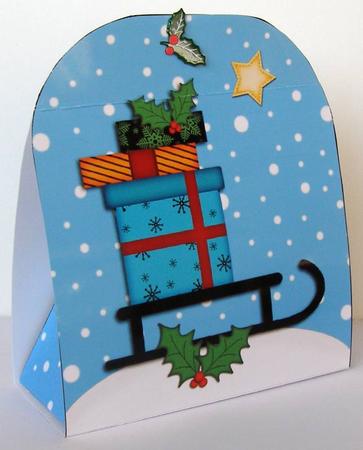 3D Xmas Sledge Treat or Favour Box Mini Kit by Margaret McCartney