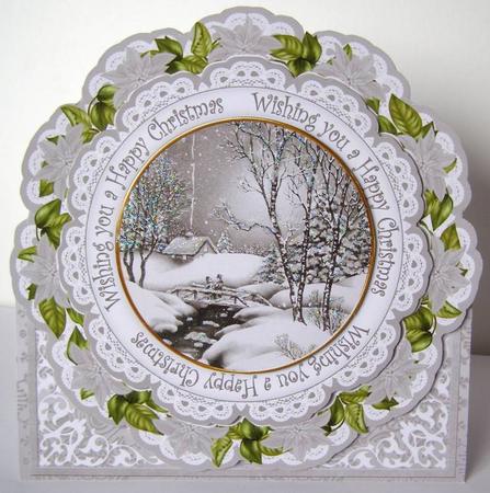 Winter Walk Happy Christmas Picture Doily C & E Kit by Margaret McCartney