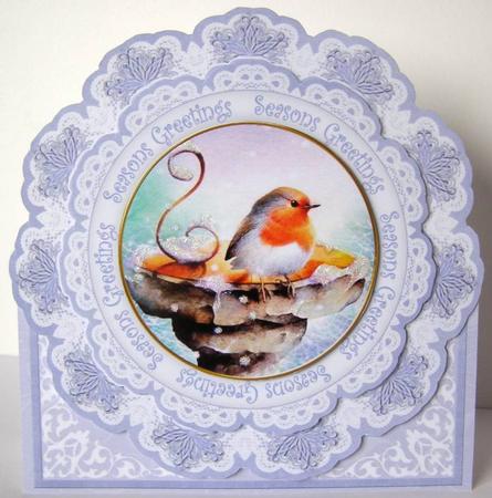 Blue Robin Seasons Greetings Picture Doily C & E Kit by Margaret McCartney
