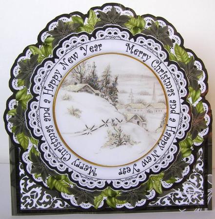 Ccabin Mchristmas Happyny Picture Doily C & E Kit by Margaret McCartney