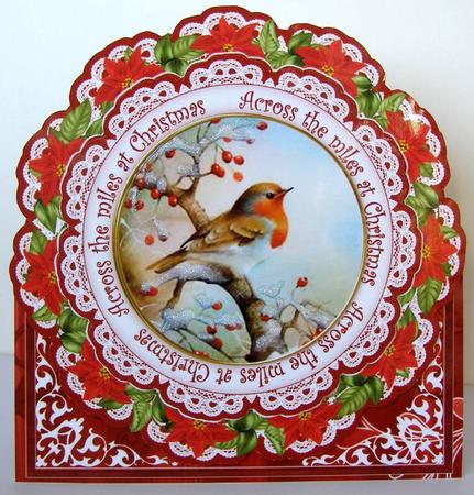 Red Robin Across the Miles Picture Doily C & E Kit by Margaret McCartney