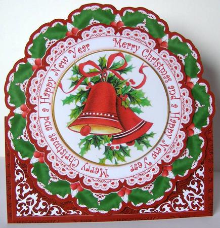 Cbells Merry Christmas Happy N Year Picture Doily C & E Kit by Margaret McCartney