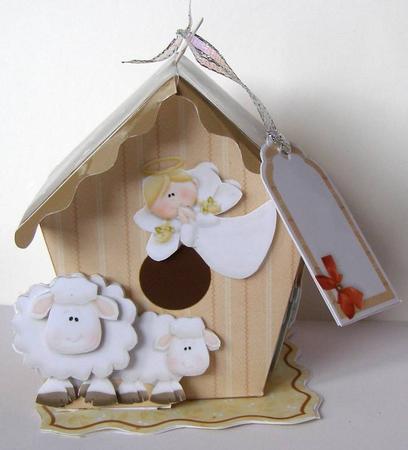 Bird House Gift Box or Tree Ornament- Nativity by Margaret McCartney