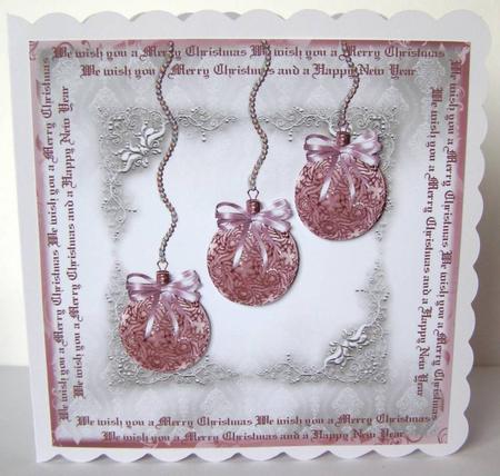 Ice Pink Christmas Baubles by Margaret McCartney
