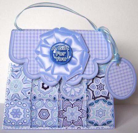 Handbag Gift Box Blue Quilted by Margaret McCartney