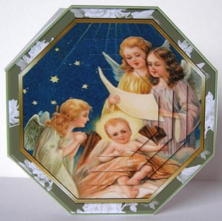 Christmas Vintage Baby Jesus folded card by Margaret McCartney