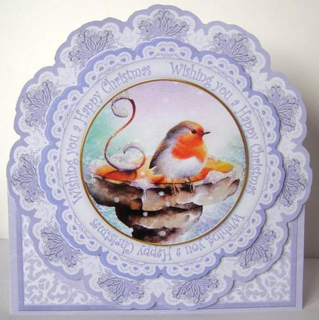 Blue Robin Happy Christmas Picture Doily C & E Kit by Margaret McCartney