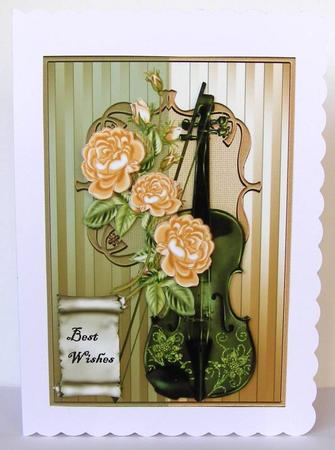 Male Card Roses and Music by Margaret McCartney