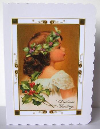 Vintage Christmas Holly Children Toppers by Margaret McCartney
